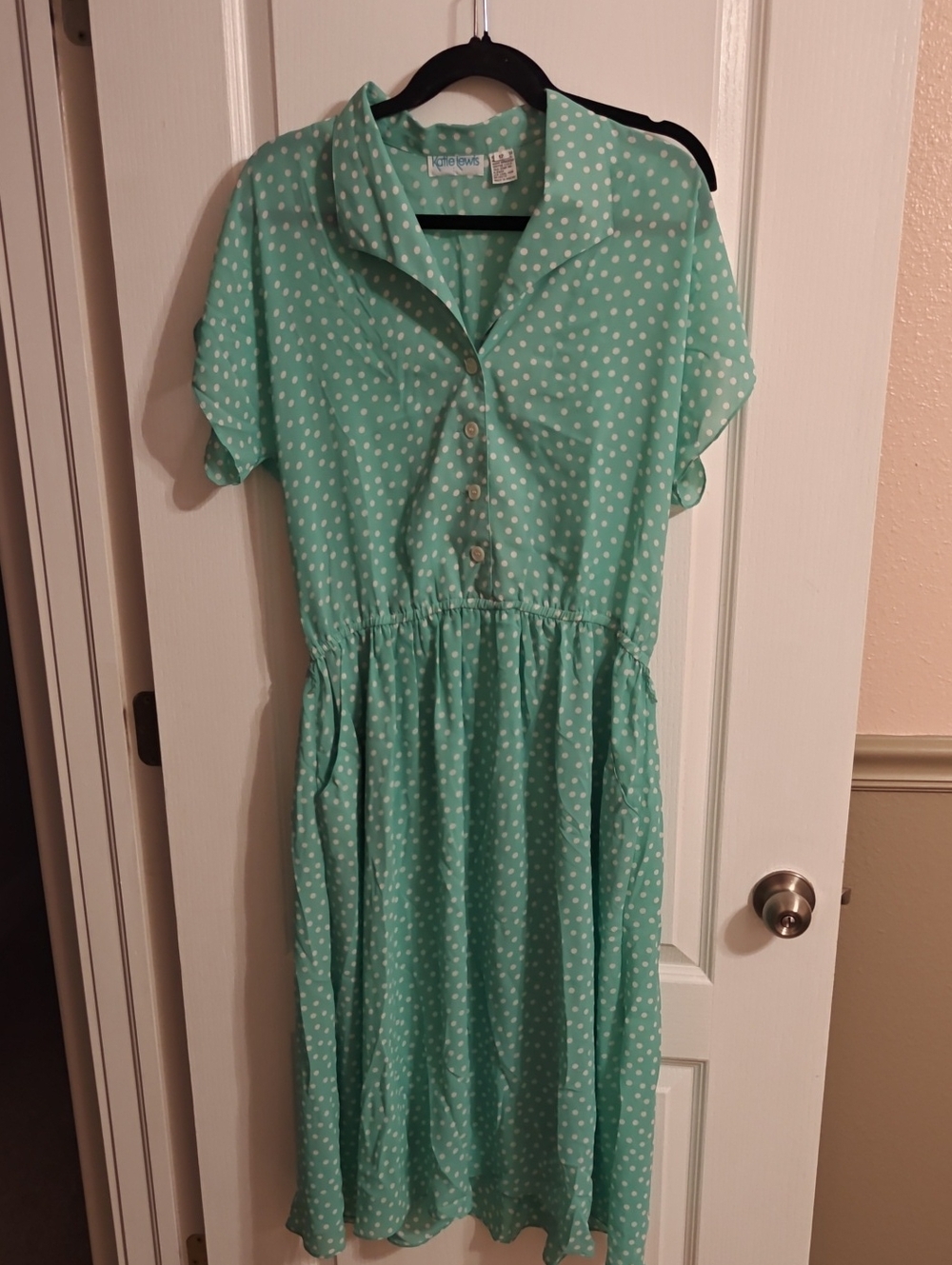 Levi's Mint Green Polka Dot Short Sleeve Dress